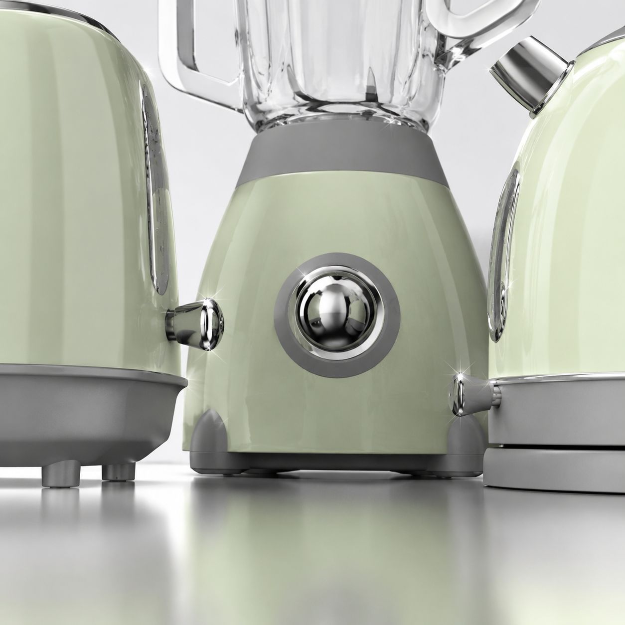 Sleek kitchen countertop appliances set