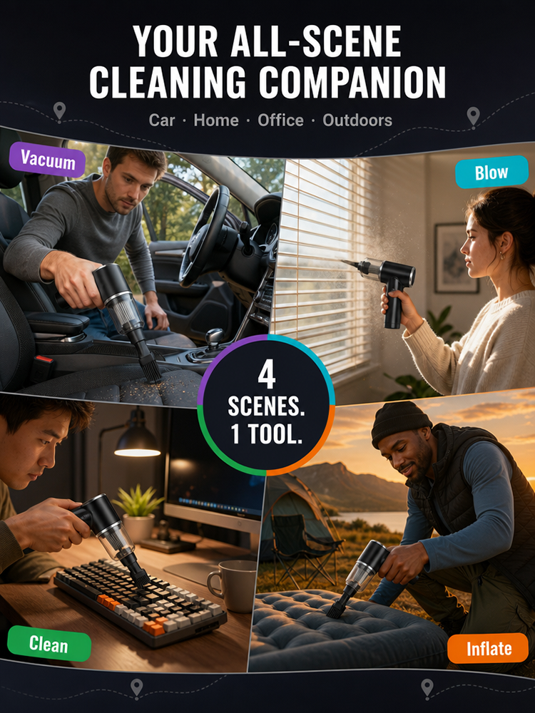 [The Solution for Hard-to-Reach Dust Spots in Your Car] Wireless Charging Car Vacuum Cleaner