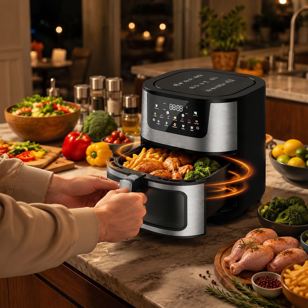 Deluxe air fryer healthy cooking appliance
