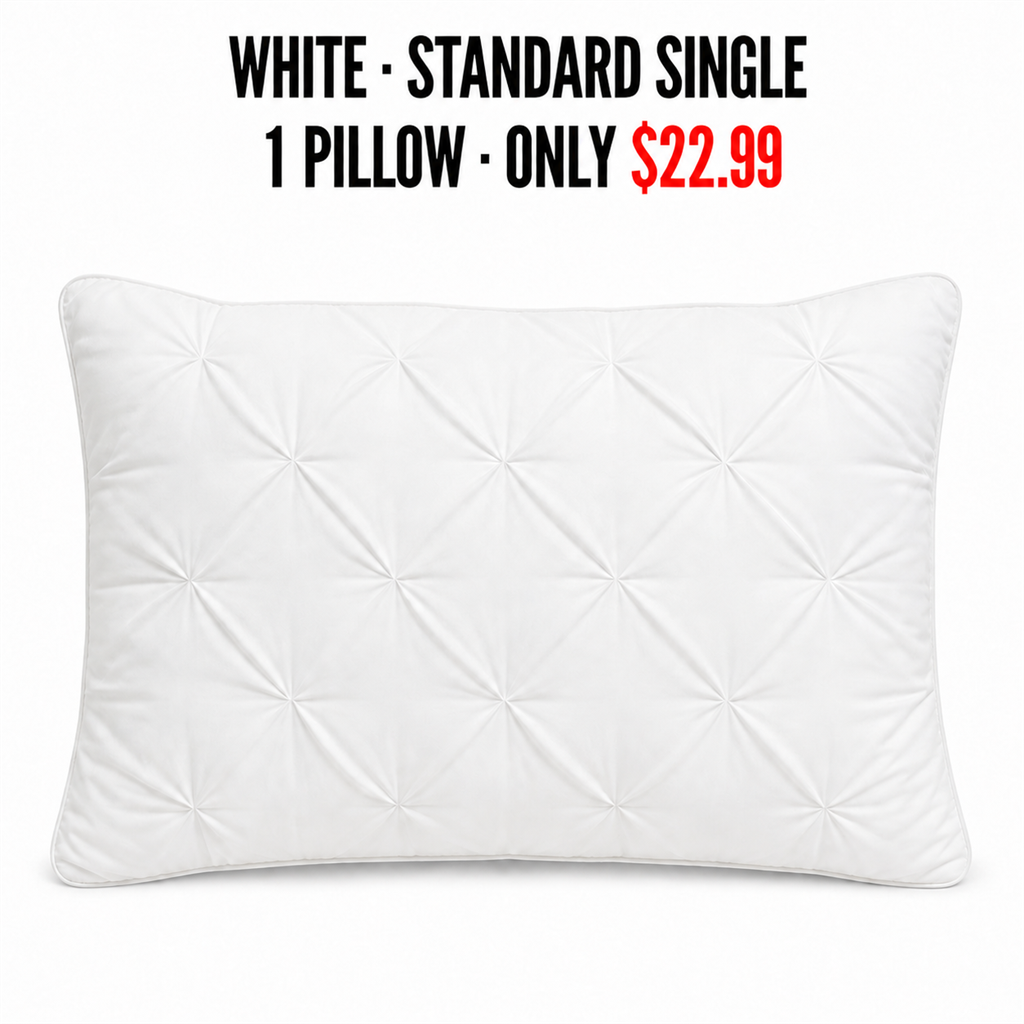 White Standard Single Pillow Mapping - Only $22.99