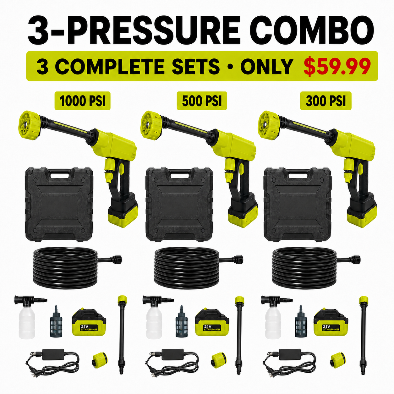 3-Pressure Combo - 3 Complete Sets - $59.99