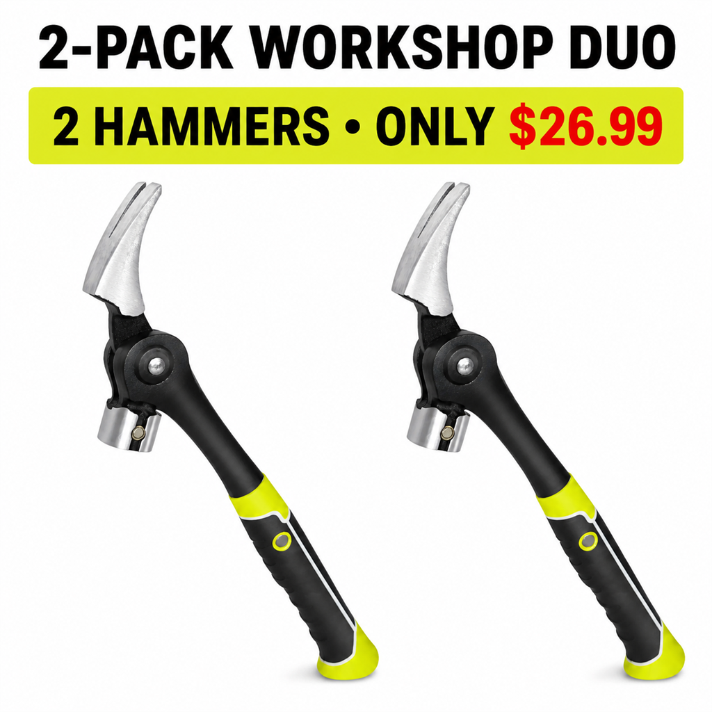 2-Pack Workshop Duo - 2 Adjustable Nail Puller Hammers - Only $26.99