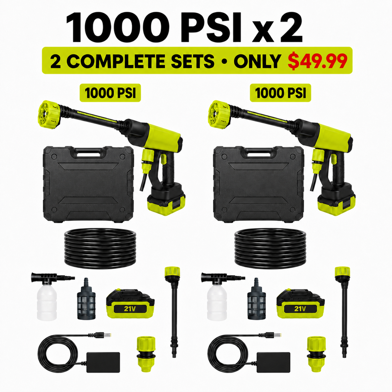 1000 PSI x2 - 2 Complete Sets - $49.99
