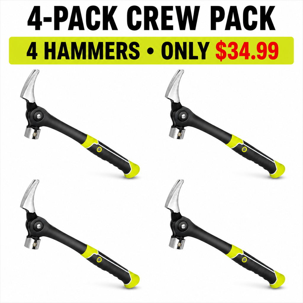4-Pack Crew Pack - 4 Adjustable Nail Puller Hammers - Only $34.99