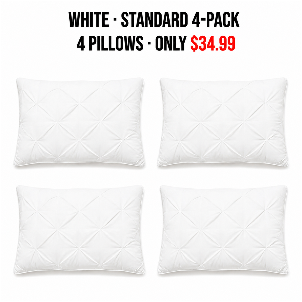White Standard 4-Pack Pillow Mapping - Only $34.99