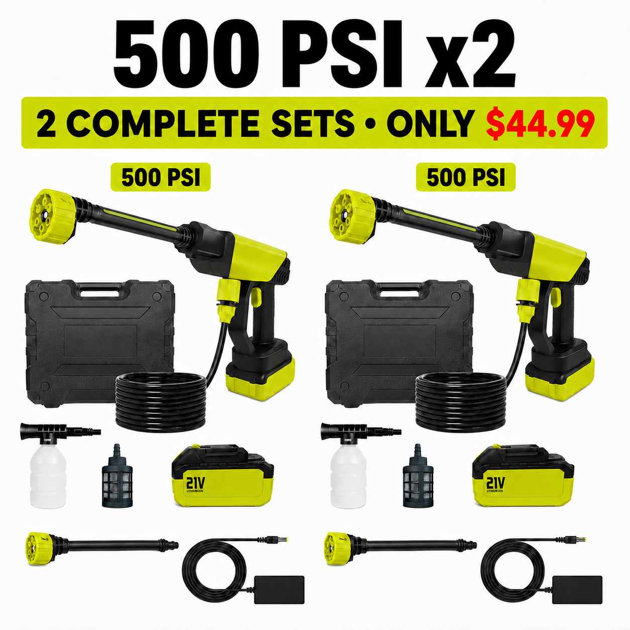 500 PSI x2 - 2 Complete Sets - $44.99