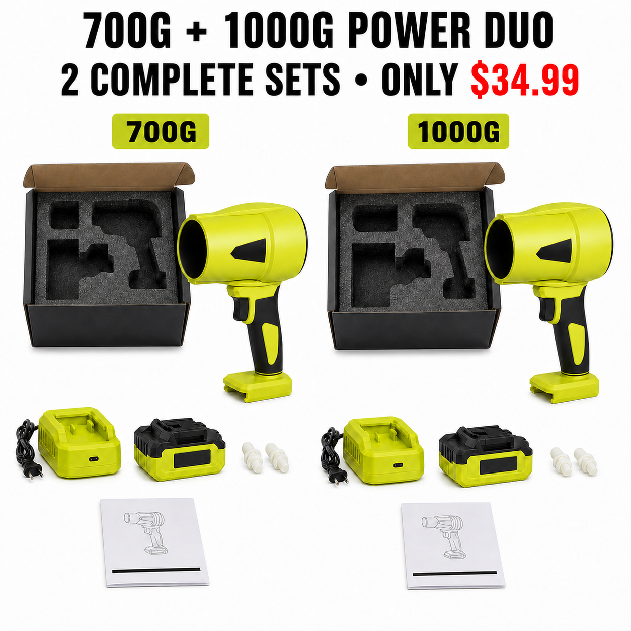 700G and 1000G Power Duo - 2 Complete Blower Sets - Only $34.99
