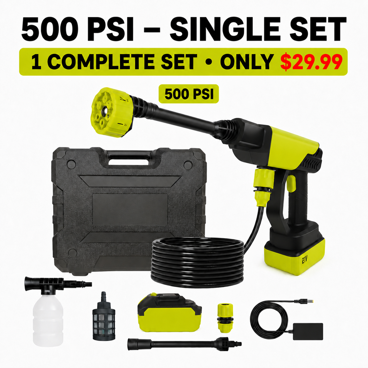 500 PSI Single Complete Set - $29.99