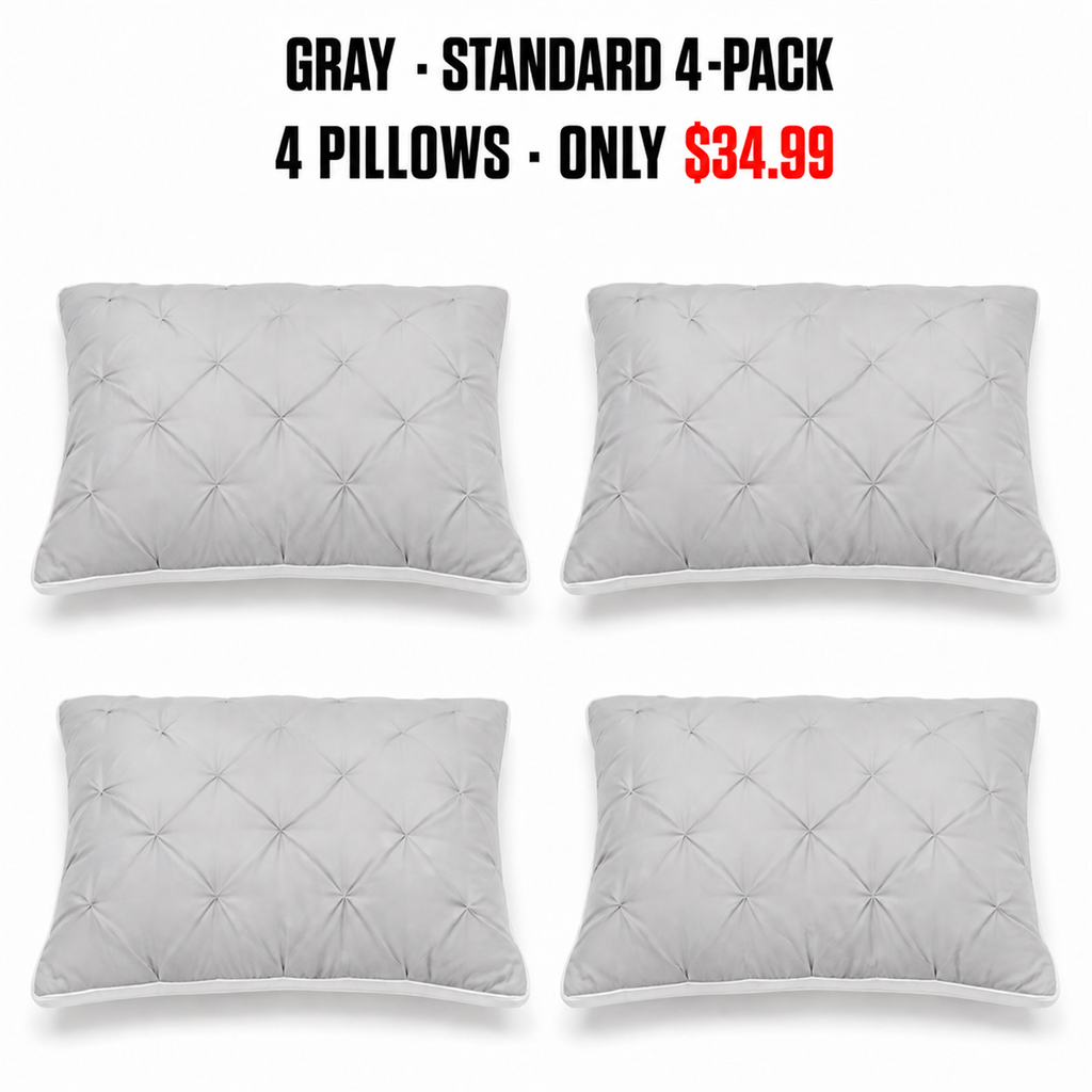 Gray Standard 4-Pack Pillow Mapping - Only $34.99