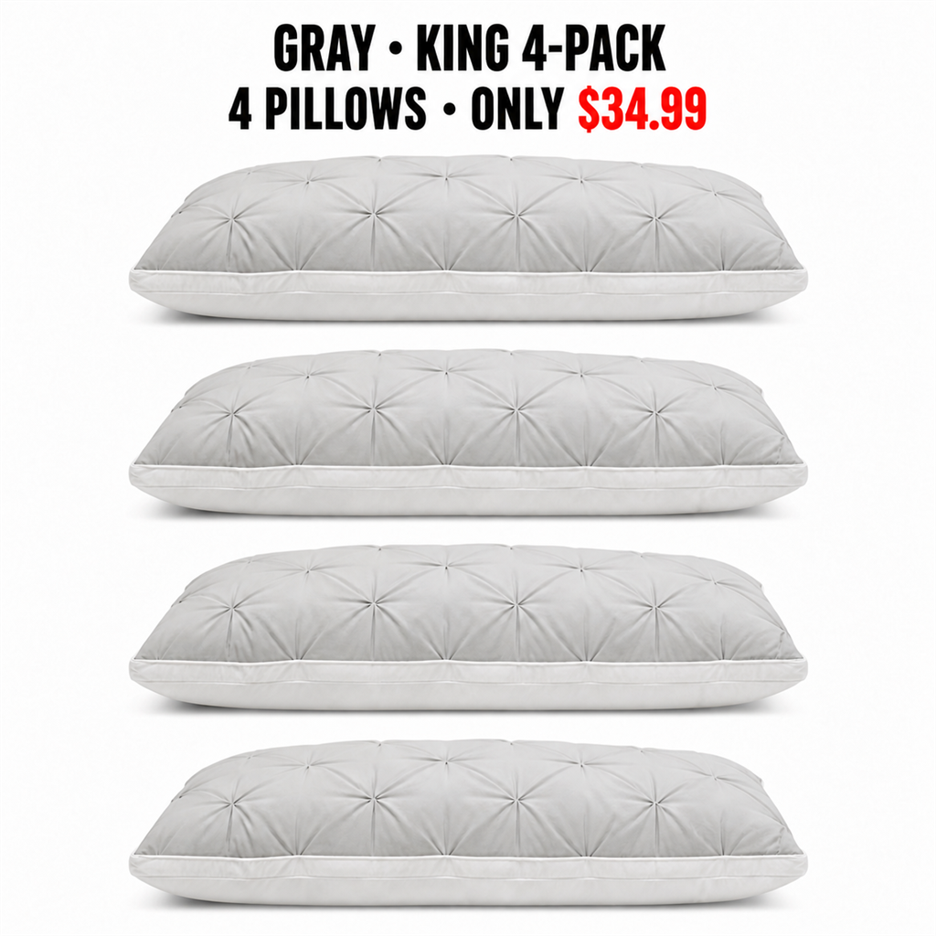 Gray King/Cali King 4-Pack Pillow Mapping - Only $34.99