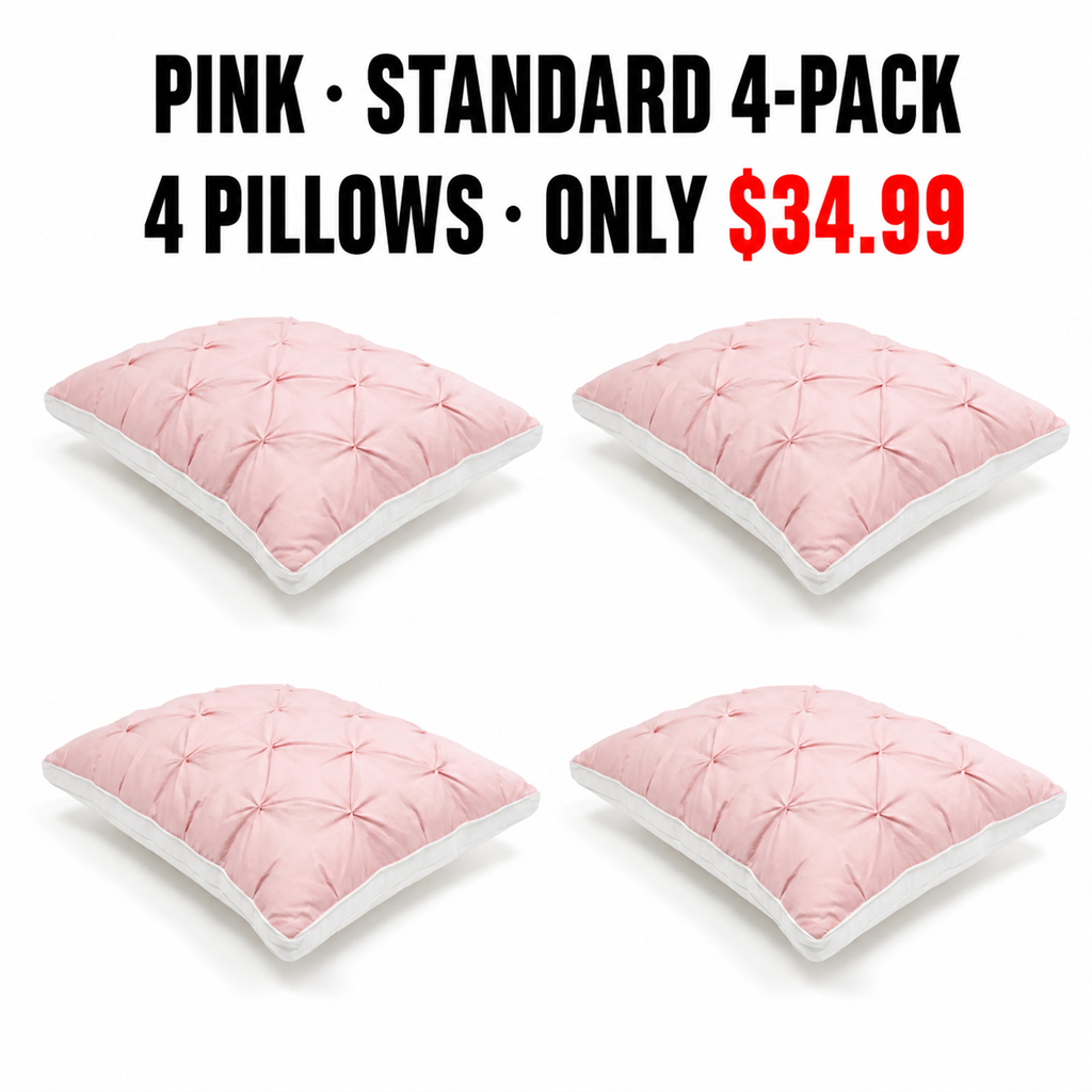 Pink Standard 4-Pack Pillow Mapping - Only $34.99