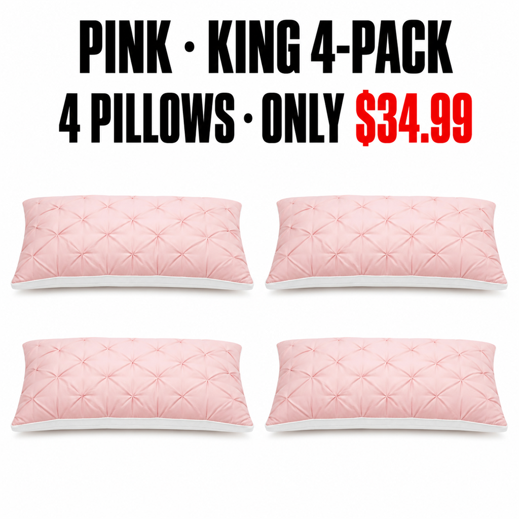 Pink King/Cali King 4-Pack Pillow Mapping - Only $34.99