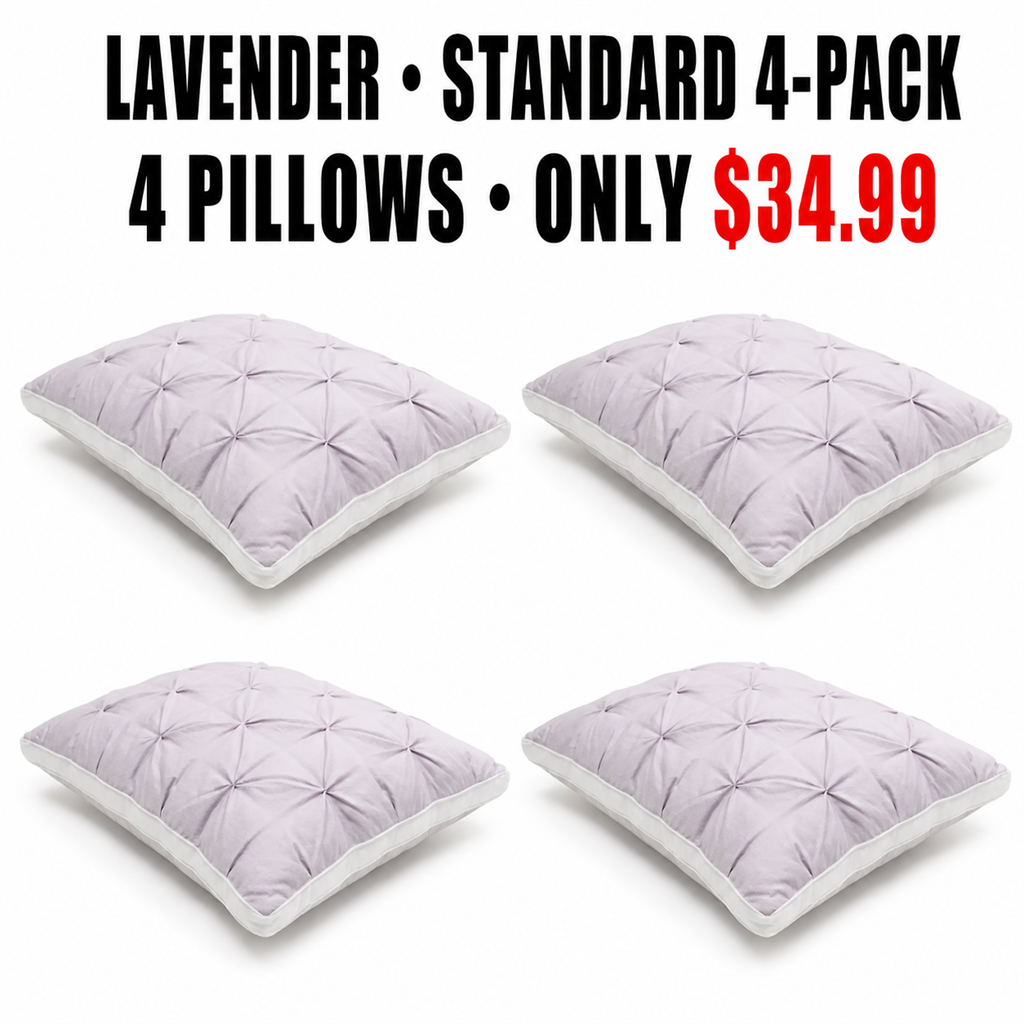 Lavender Standard 4-Pack Pillow Mapping - Only $34.99