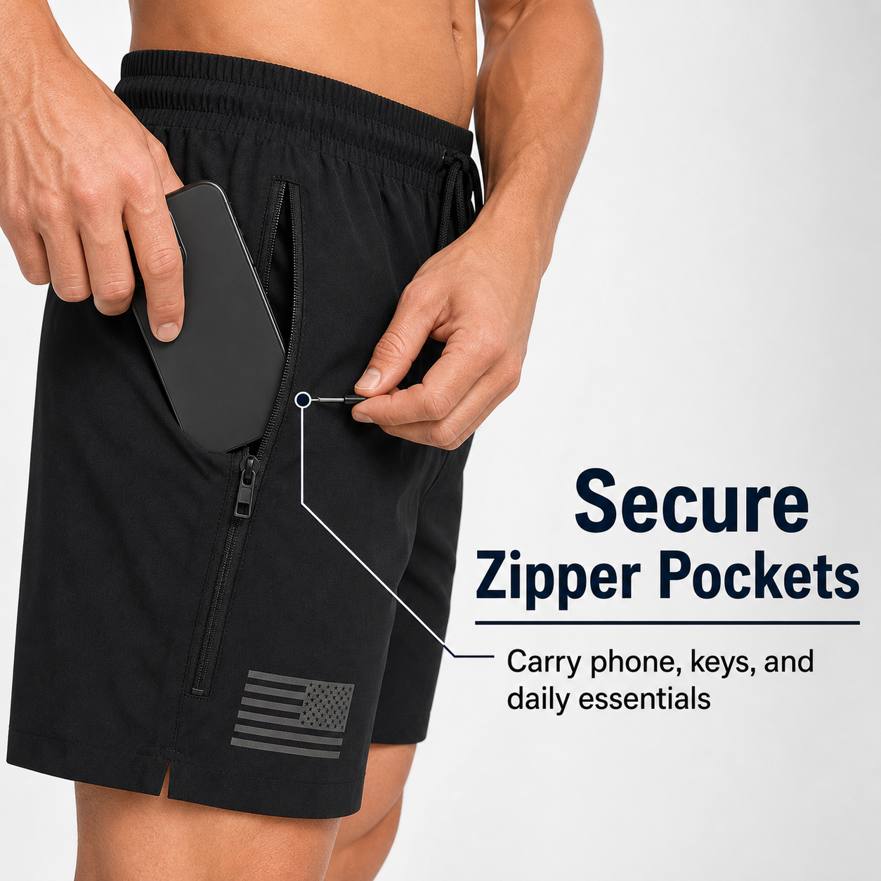 AI detail secure zipper pockets