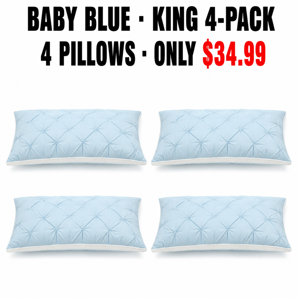 Baby Blue King/Cali King 4-Pack Pillow Mapping - Only $34.99