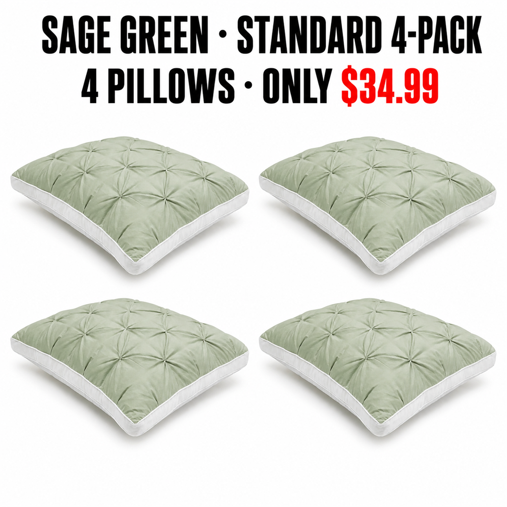 Sage Green Standard 4-Pack Pillow Mapping - Only $34.99