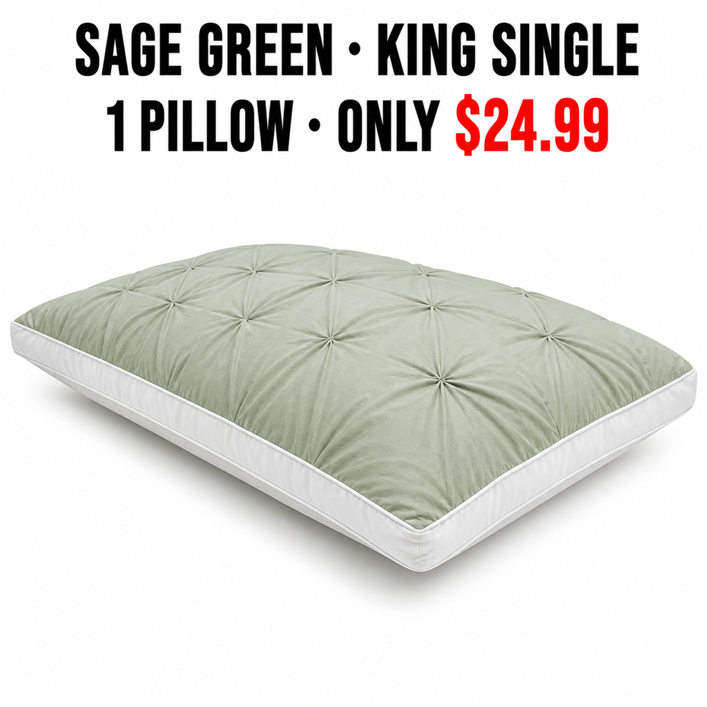 Sage Green King/Cali King Single Pillow Mapping - Only $24.99