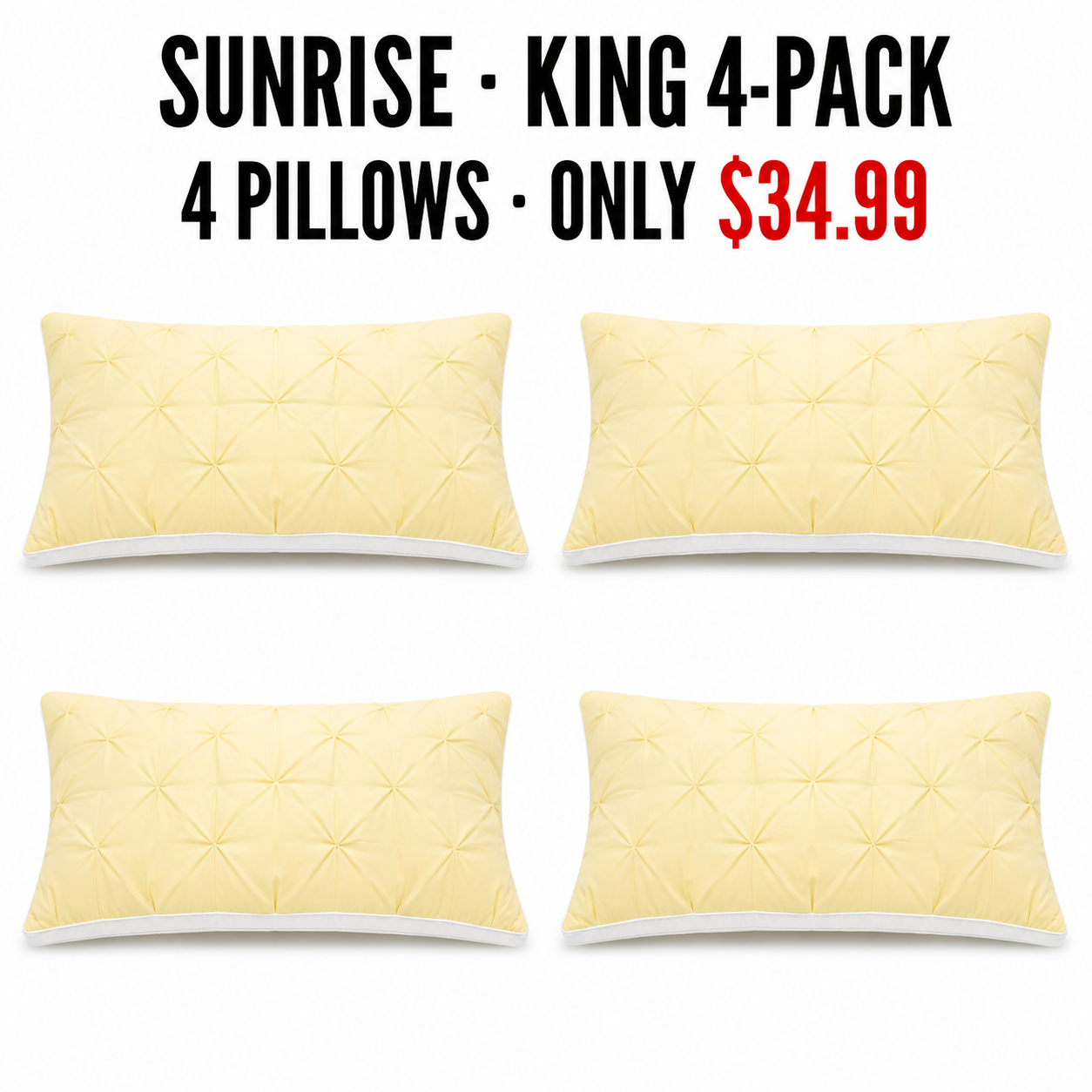 Sunrise King/Cali King 4-Pack Pillow Mapping - Only $34.99