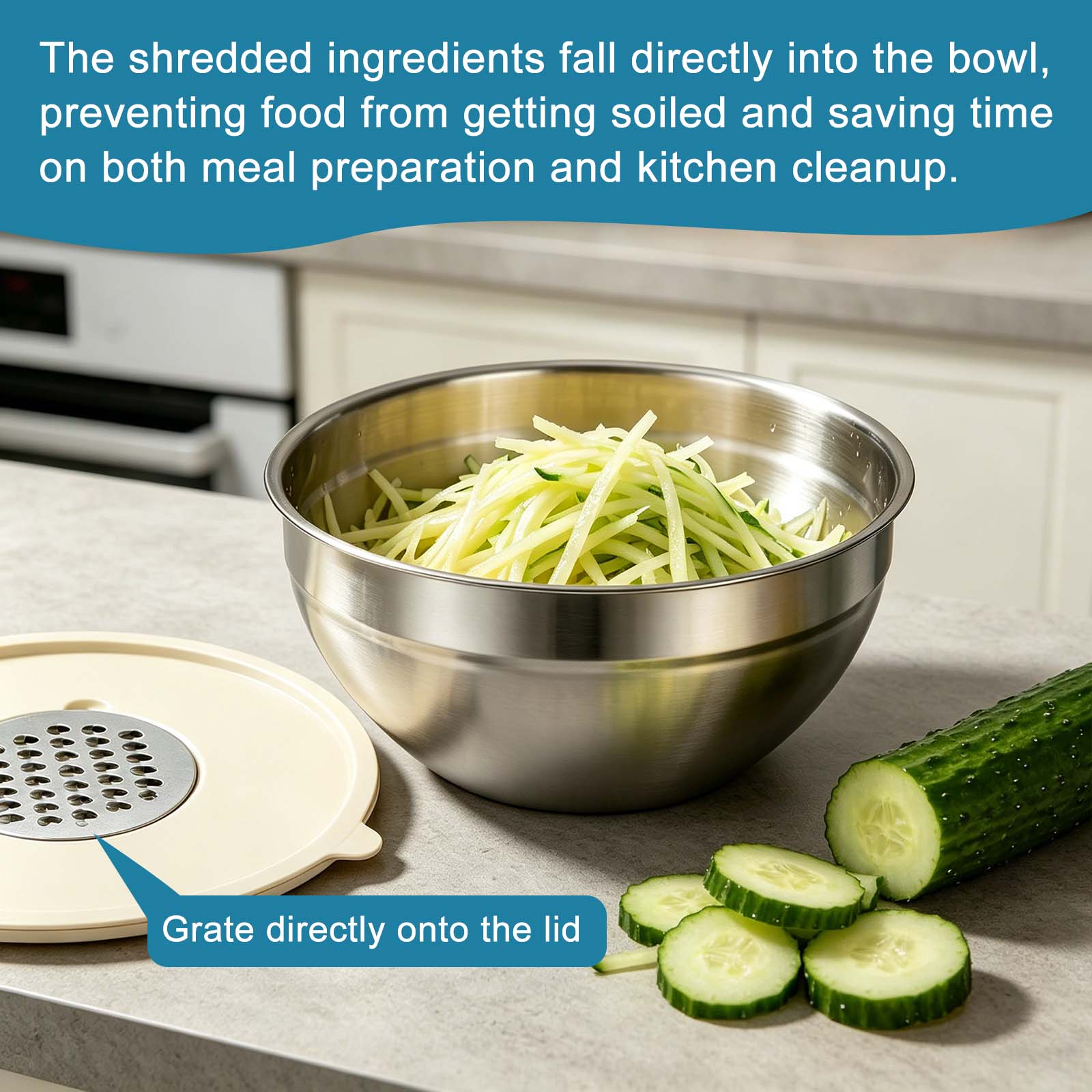 Grater Inserts for Slicing, Shredding and Grating