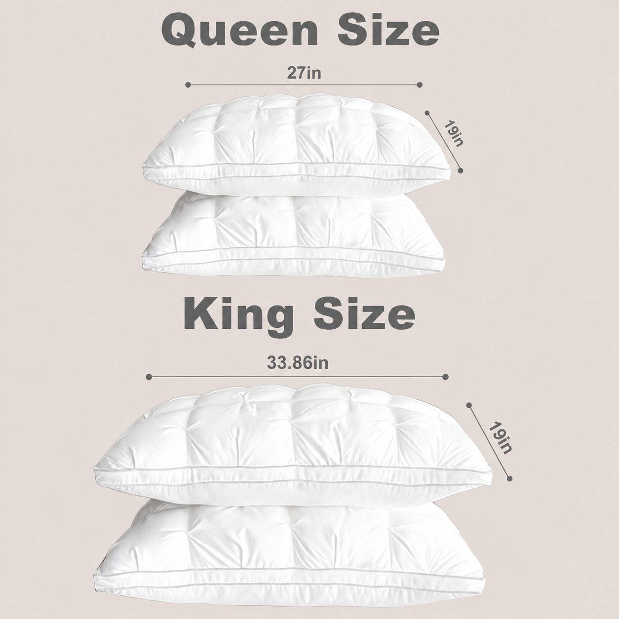 Queen and King Tufted Pillow Size Guide