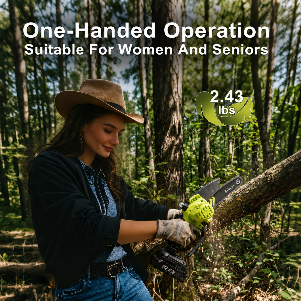 Lightweight 6-Inch Cordless Mini Chainsaw for One-Handed Pruning