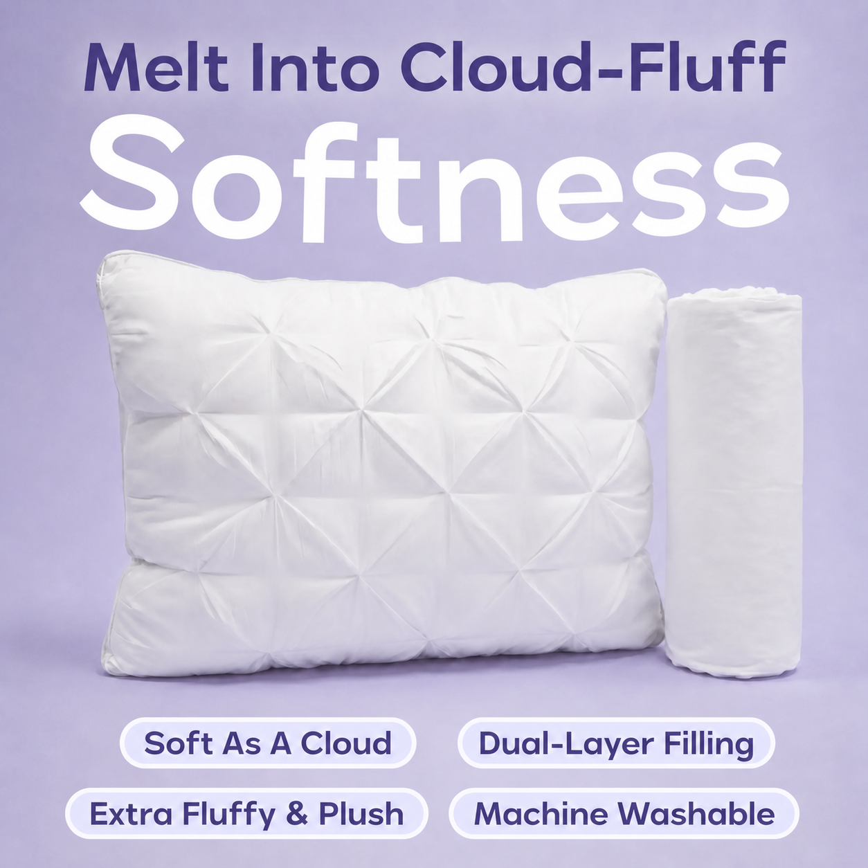 White Bed Pillow Softness and Filling Feature Overview