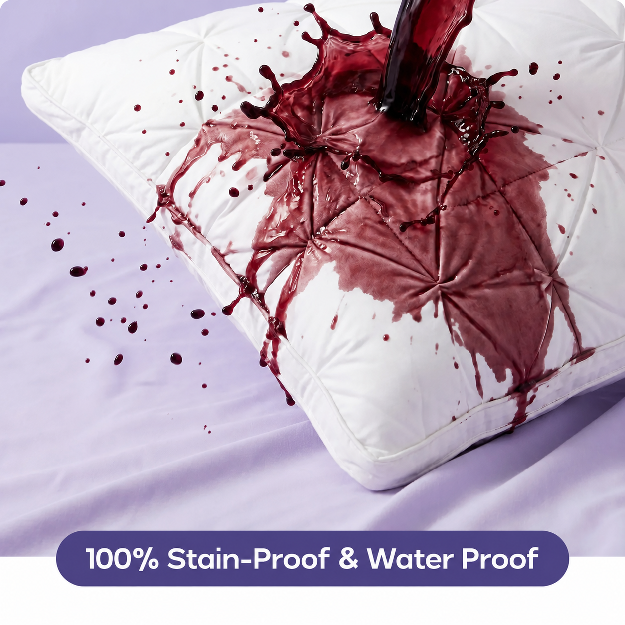 White Bed Pillow Fabric Demonstration