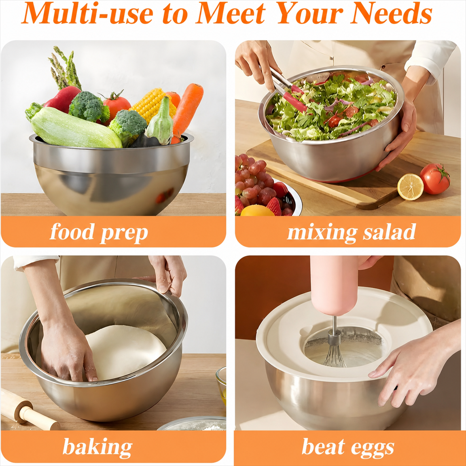 Mixing Bowls for Food Preparation, Serving and Storage