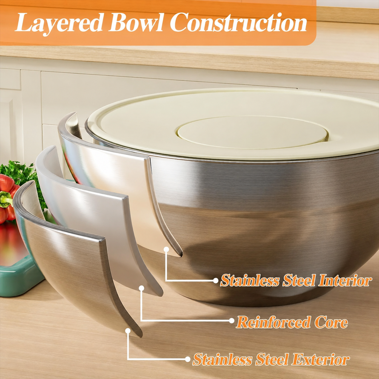 Layered Stainless Steel Mixing Bowl Construction