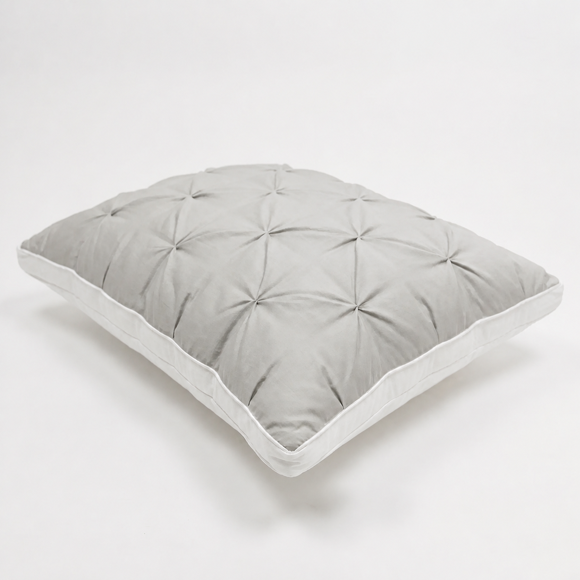 Gray Tufted Bed Pillow