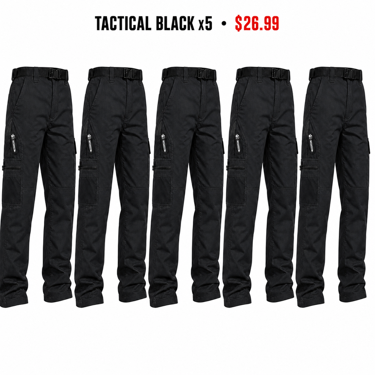 Tactical Black x5 tactical cargo pants bundle - $26.99