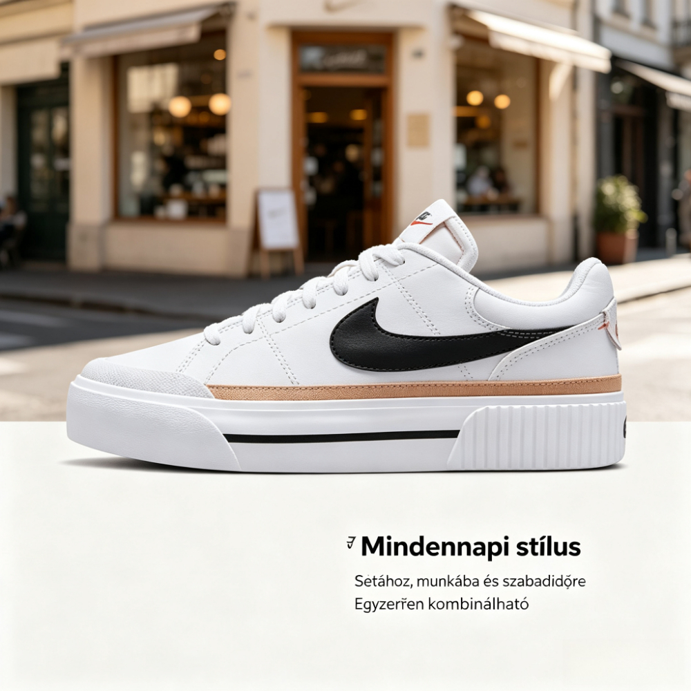 👟 Nike Női Court Legacy Lift platform sportcipők, klasszikus kialakítás mindennapi viselethez ✨