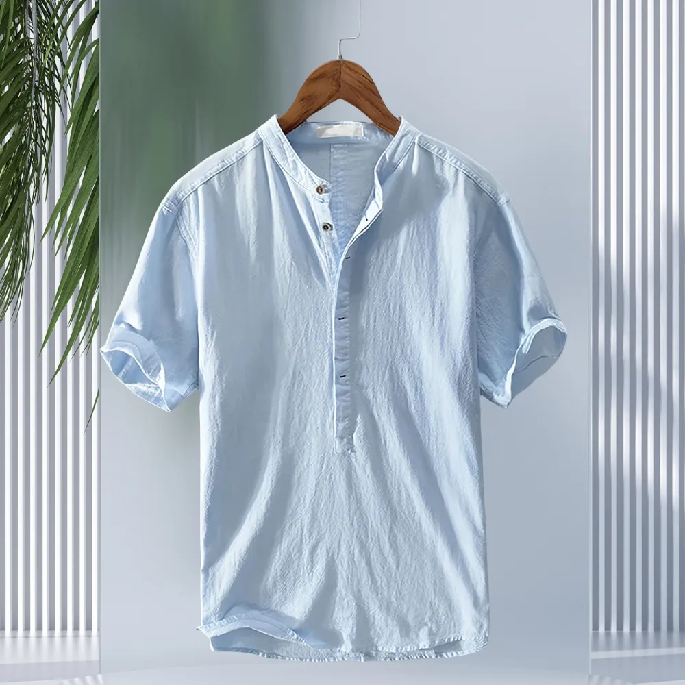 Unisfree Summer Beach Casual Men's Linen T-Shirt