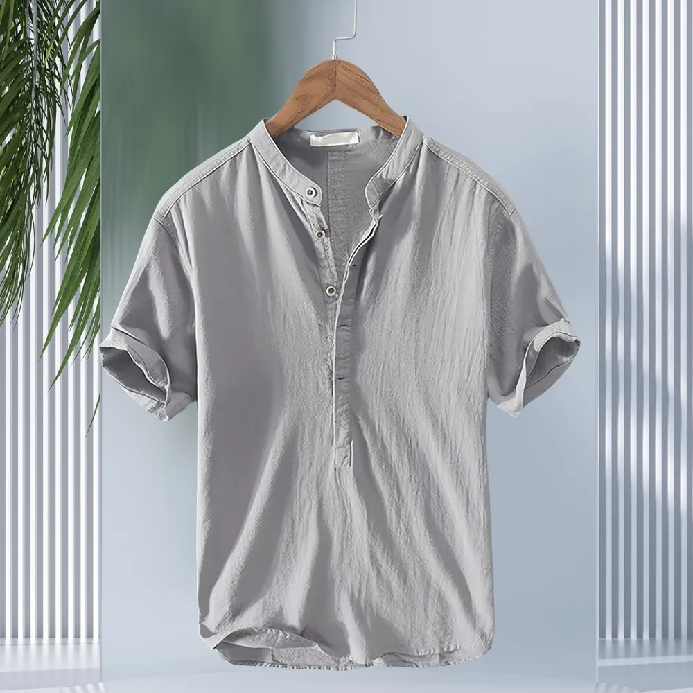 Unisfree Summer Beach Casual Men's Linen T-Shirt