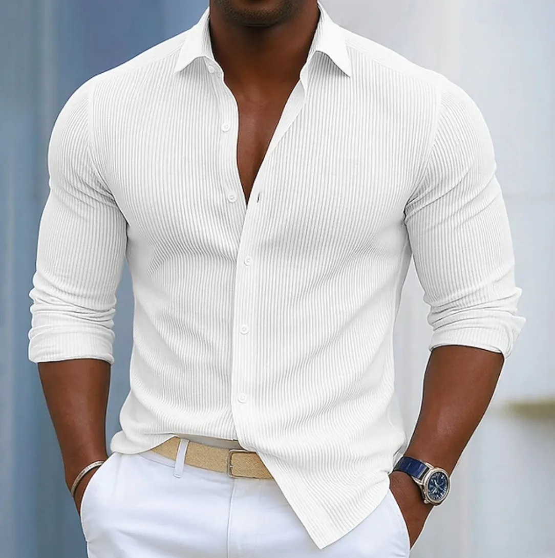 Unisfree Casual, solid-colored, long-sleeved shirt for men