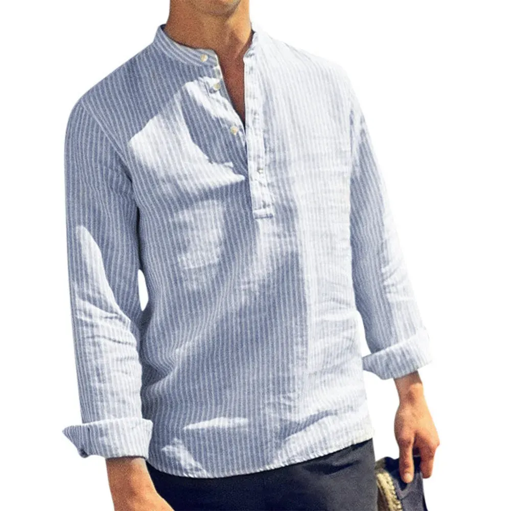 Unisfree Loose striped men's shirt with long sleeves