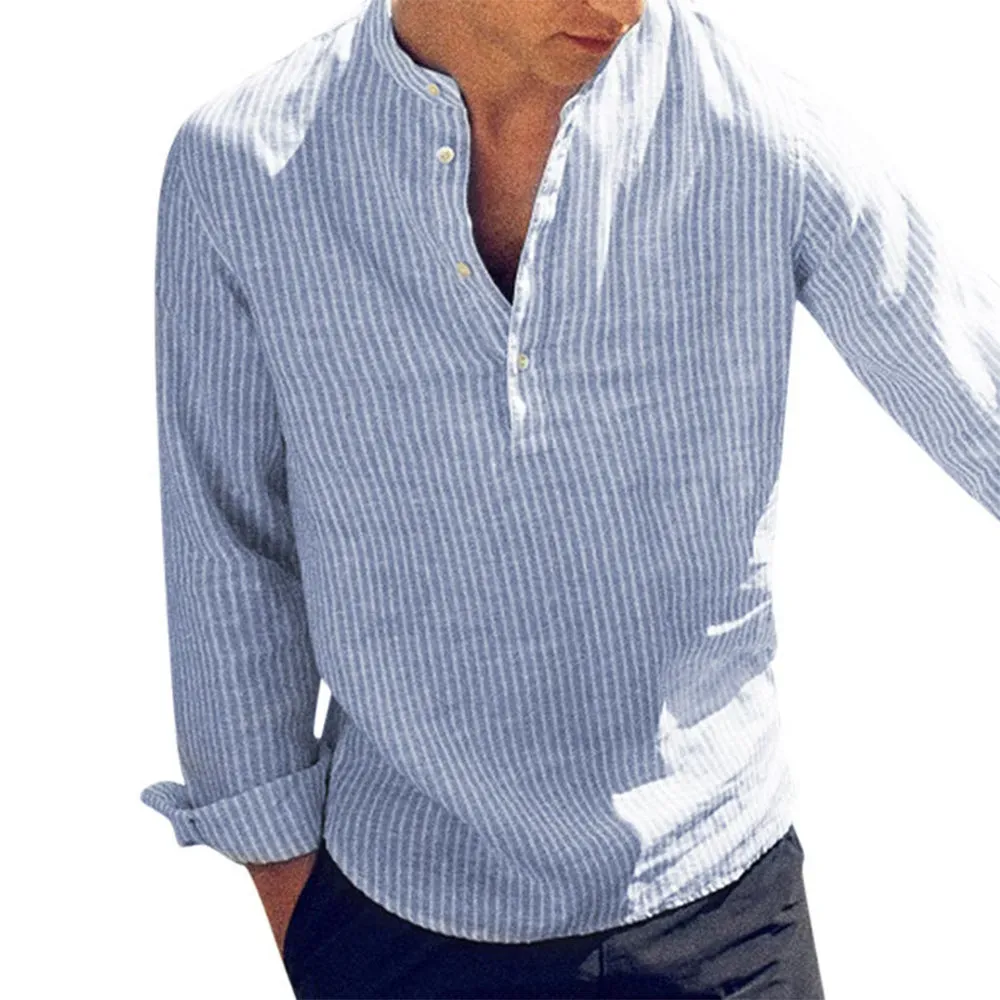 Unisfree Loose striped men's shirt with long sleeves