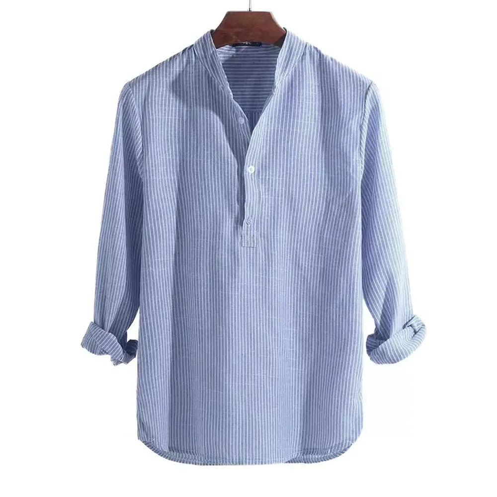Unisfree Loose striped men's shirt with long sleeves