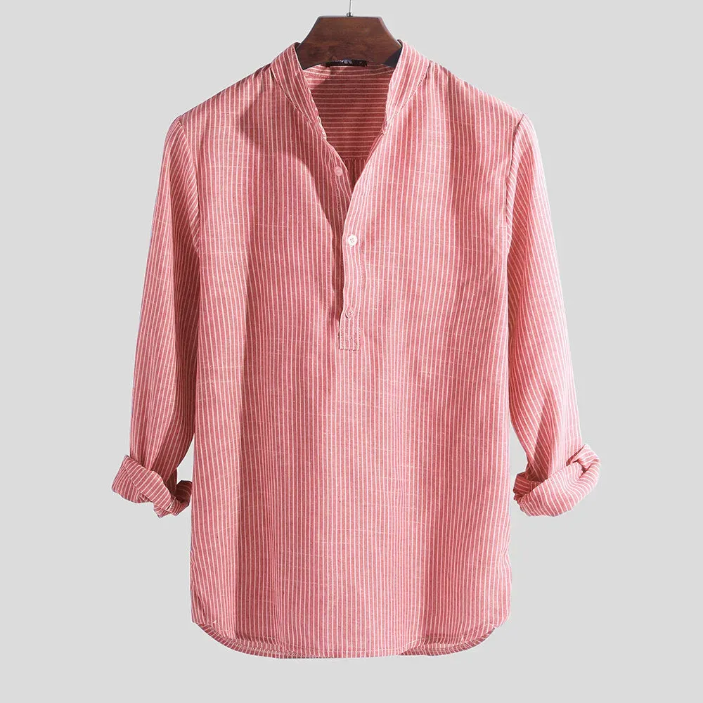 Unisfree Loose striped men's shirt with long sleeves