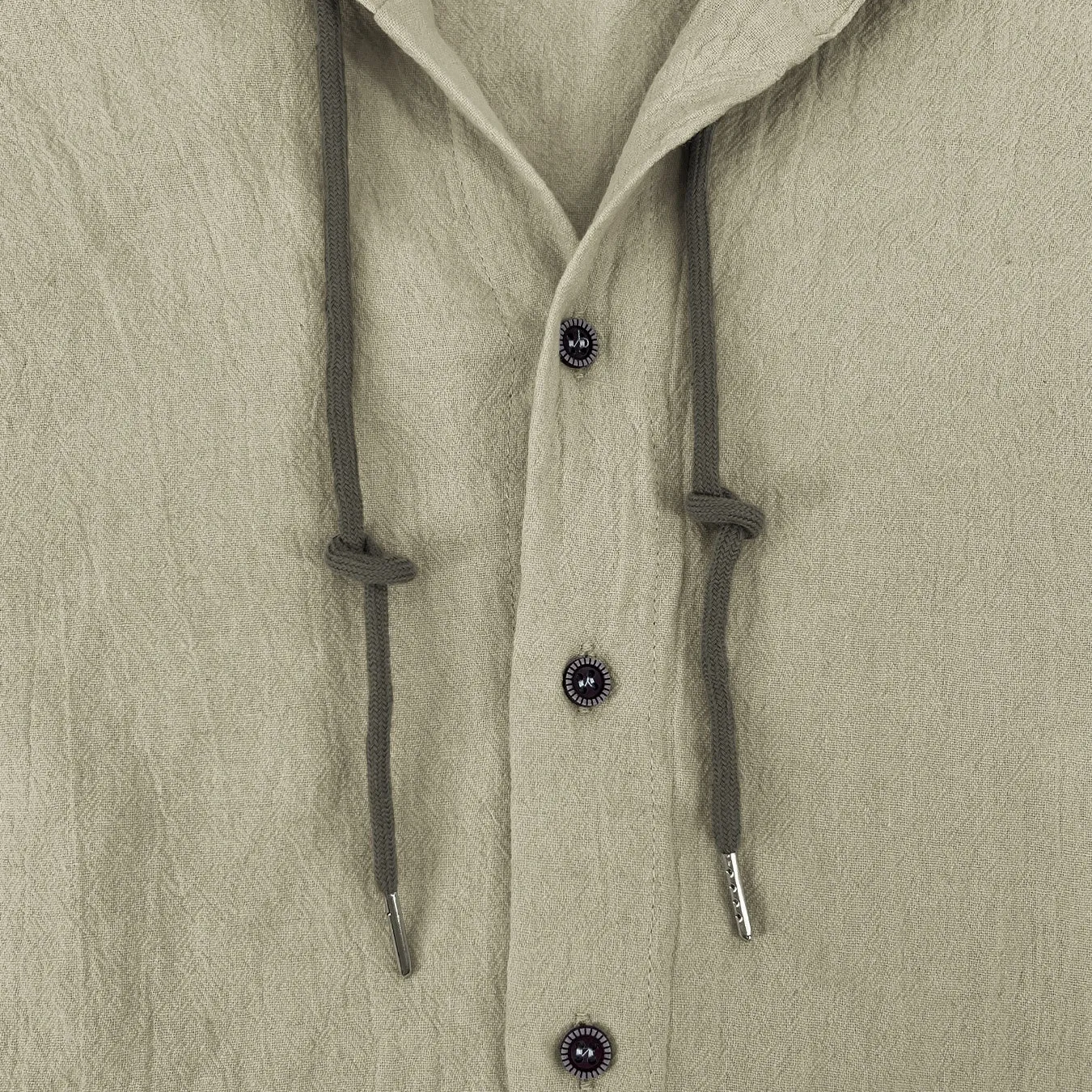 Unisfree Men's Solid-coloured Cotton And Linen Hooded T-shirt