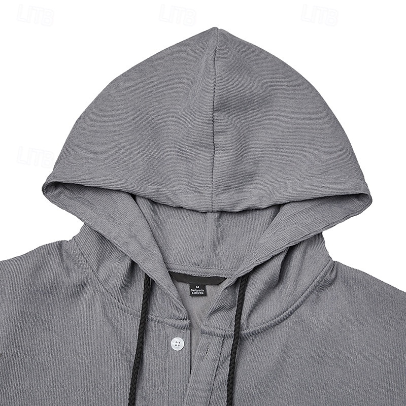 Men's casual corduroy hooded sweatshirt