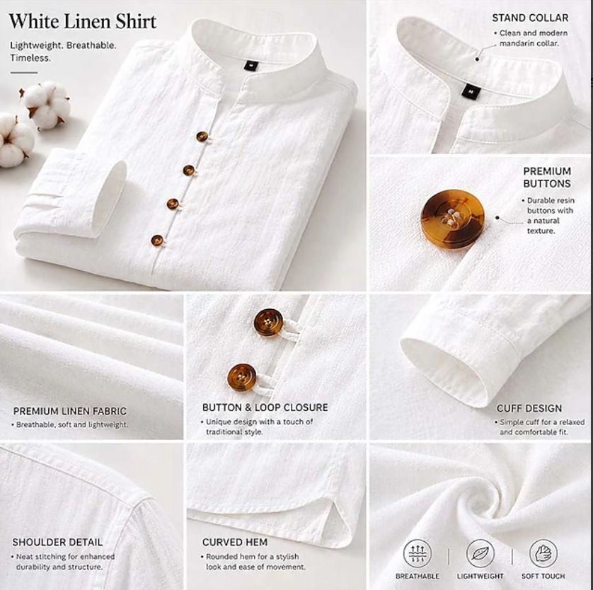 Unisfree Men's linen pullover casual shirt