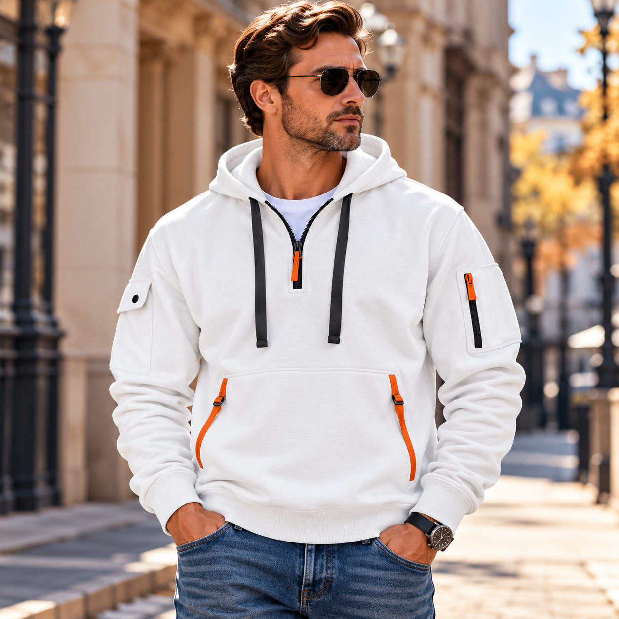 Unisfree Men's Casual Zip-Up Sweatshirt