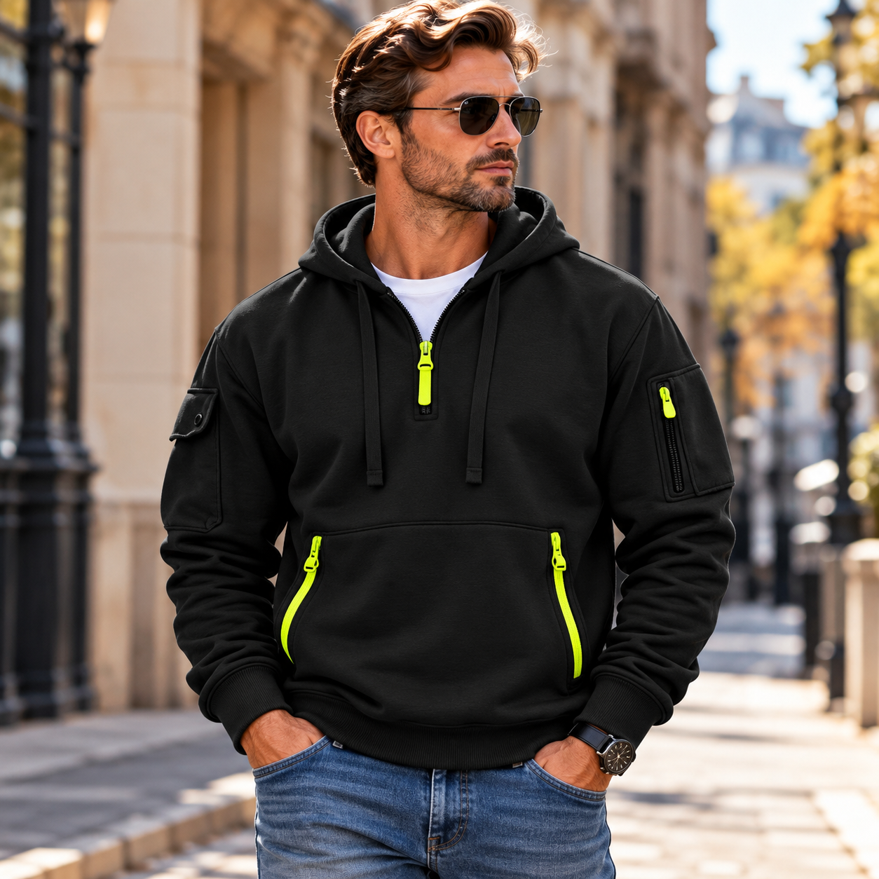 Unisfree Men's Casual Zip-Up Sweatshirt