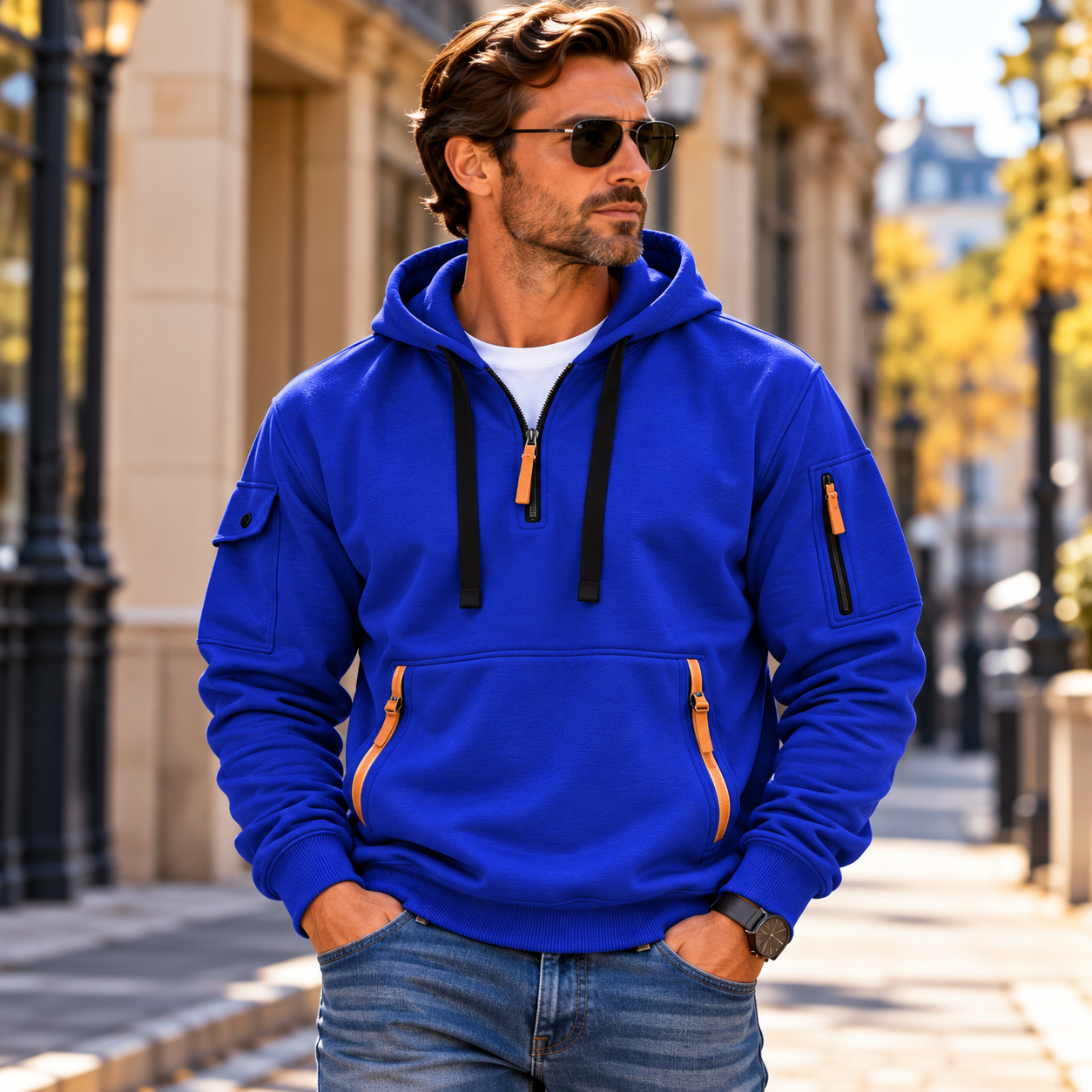 Unisfree Men's Casual Zip-Up Sweatshirt