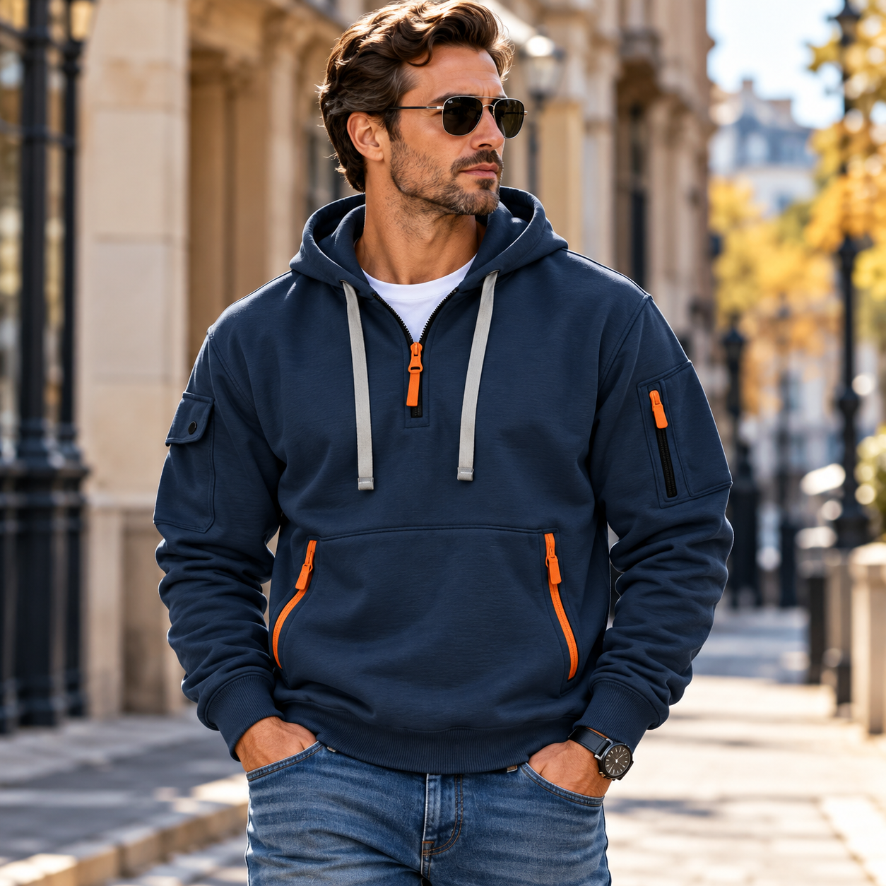 Unisfree Men's Casual Zip-Up Sweatshirt