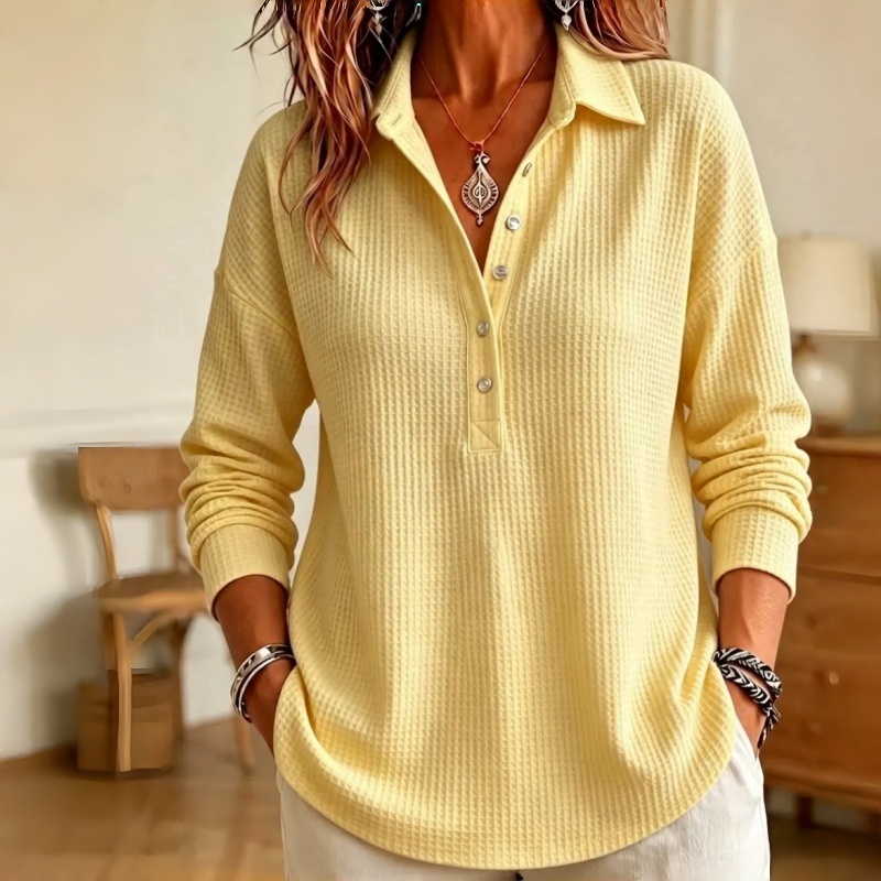 Women's Plus-Size Waffle-Knit Sweatshirt