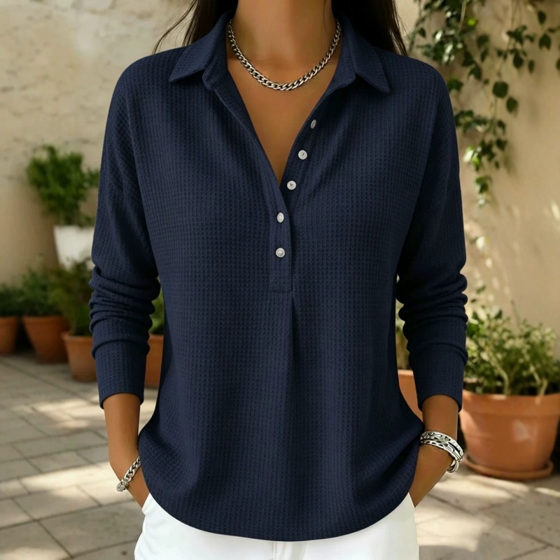 Women's Plus-Size Waffle-Knit Sweatshirt