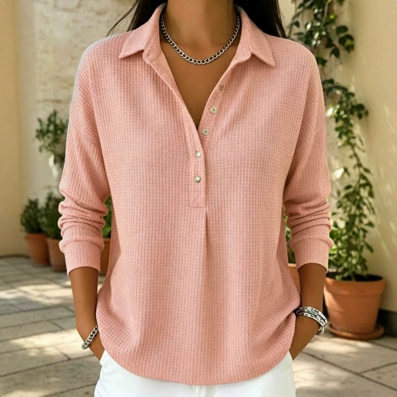 Women's Plus-Size Waffle-Knit Sweatshirt