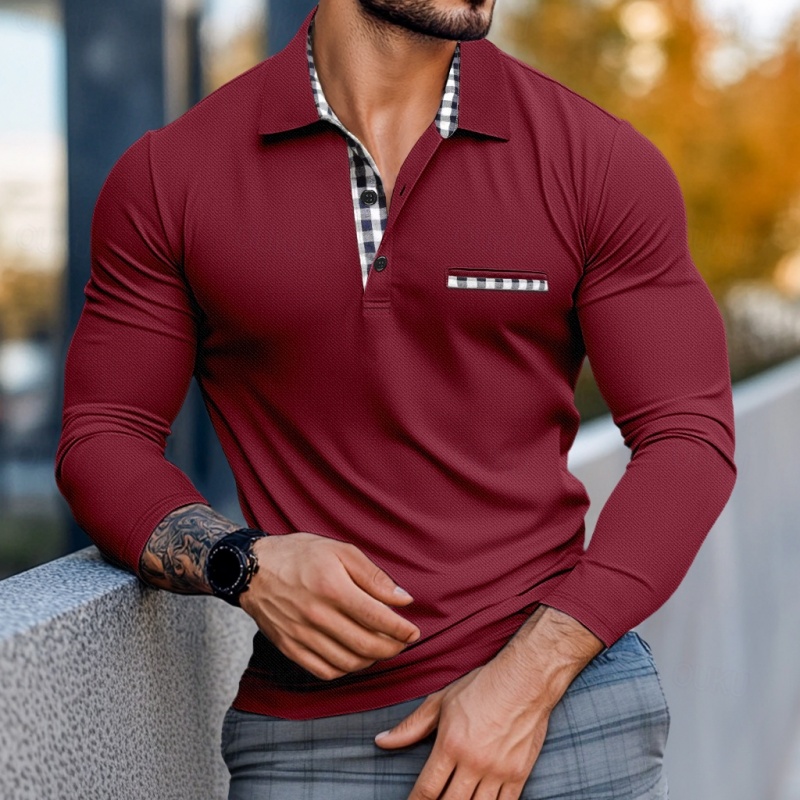 Lässiges, Modisches POLO-Shirt Für Herren Mit Langen Ärmeln